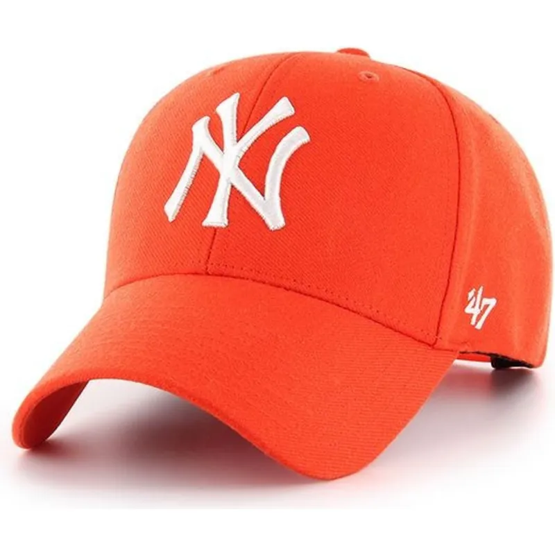 mutzen-gebogen-orange-verstellbares-band-brillante-der-new-york-yankees-mlb-von-47-brand