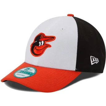 new-era-curved-brim-9forty-the-league-baltimore-orioles-mlb-white-black-and-orange-adjustable-cap