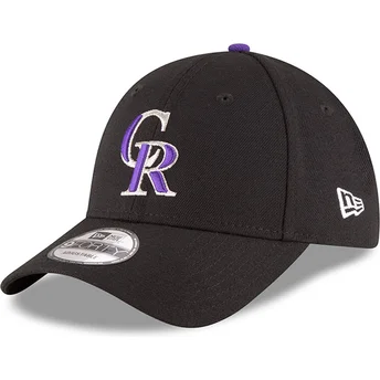 New Era Curved Brim 9FORTY The League Colorado Rockies MLB Black Adjustable Cap