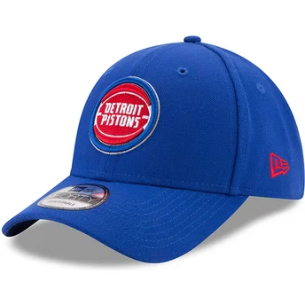 Justerbar blå böjd keps 9FORTY The League Detroit Pistons NBA från New Era