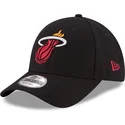 new-era-curved-brim-9forty-the-league-miami-heat-nba-black-adjustable-cap