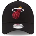 new-era-curved-brim-9forty-the-league-miami-heat-nba-black-adjustable-cap