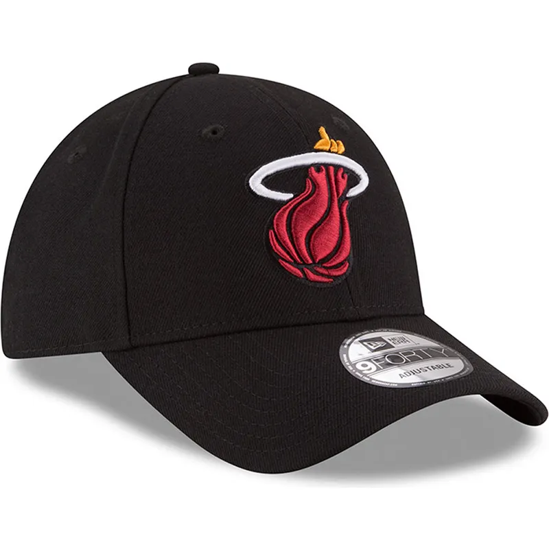cappellino-curvo-nero-regolabile-9forty-the-league-di-miami-heat-nba-di-new-era