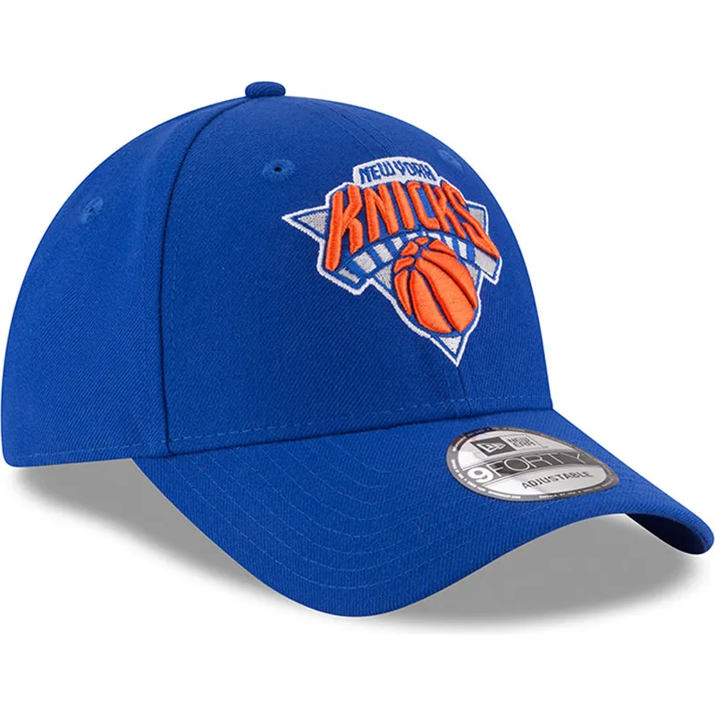 blaue-verstellbare-curved-cap-9forty-the-league-der-new-york-knicks-nba-von-new-era