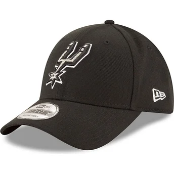 Schwarze verstellbare Curved Cap 9FORTY The League der San Antonio Spurs NBA von New Era