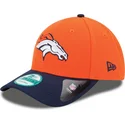 new-era-curved-brim-9forty-the-league-denver-broncos-nfl-orange-and-navy-blue-adjustable-cap