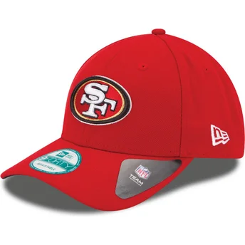 mutzen-gebogen-rot-verstellbares-band-9forty-the-league-der-san-francisco-49ers-nfl-von-new-era