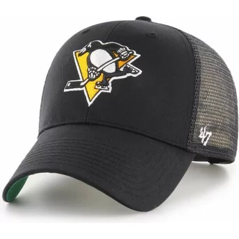 Casquette trucker noire avec logo jaune Pittsburgh Penguins NHL MVP Branson 47 Brand