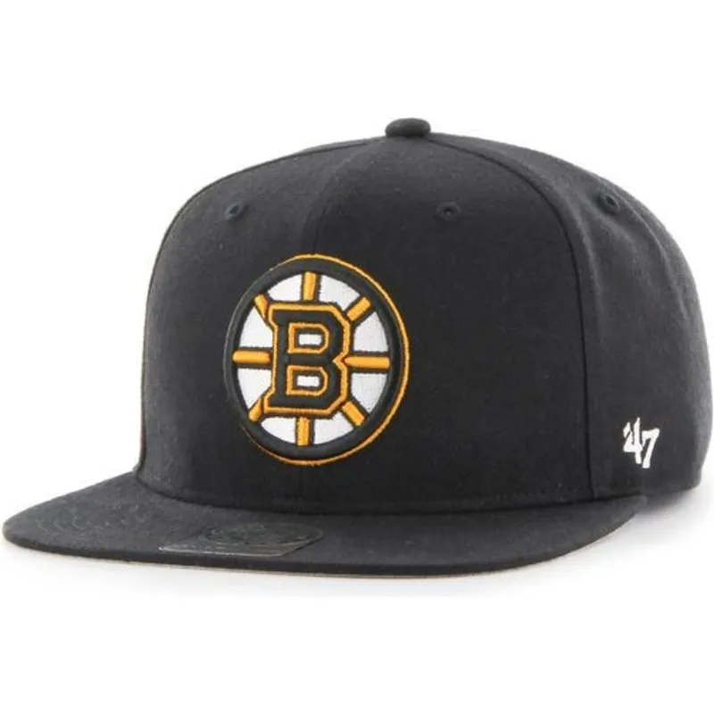 mutzen-flach-schwarz-snapback-der-boston-bruins-nhl-von-47-brand mutzen-flach-schwarz-snapback-der-boston-bruins-nhl-von-47-brand