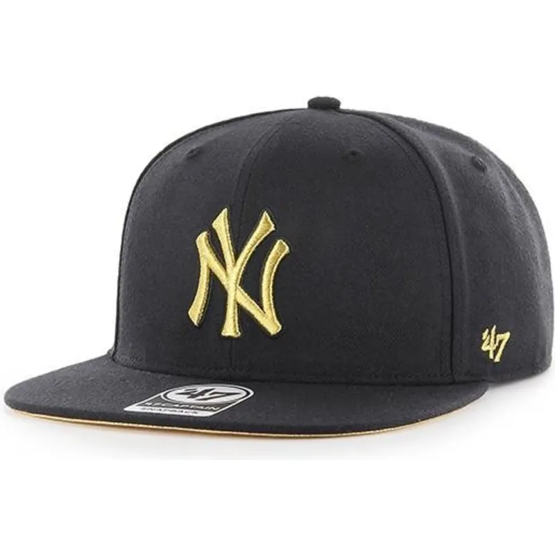 mutzen-flach-schwarz-snapback-oro-der-new-york-yankees-mlb-von-47-brand mutzen-flach-schwarz-snapback-oro-der-new-york-yankees-mlb-von-47-brand