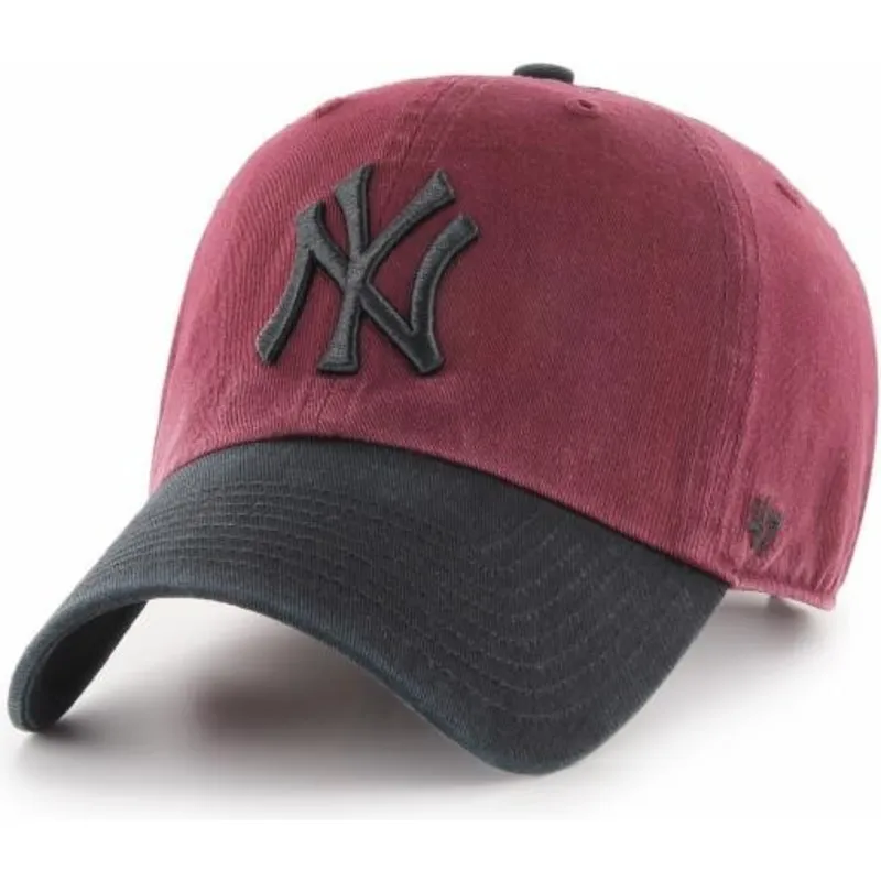 mutzen-gebogen-rot-verstellbares-band-negro-der-new-york-yankees-mlb-von-47-brand