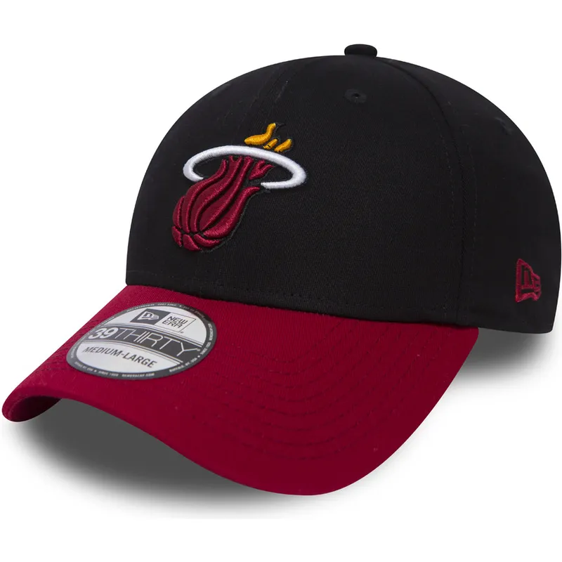mutzen-gebogen-schwarz-angepasst-39thirty-black-base-der-miami-heat-nba-von-new-era mutzen-gebogen-schwarz-angepasst-39thirty-black-base-der-miami-heat-nba-von-new-era