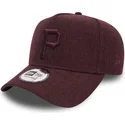 mutzen-gebogen-violett-verstellbares-band-granate-granate-9forty-seasonal-heather-a-frame-der-pittsburgh-pirates-mlb-von-new-era