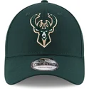 new-era-curved-brim-9forty-the-league-milwaukee-bucks-nba-green-adjustable-cap