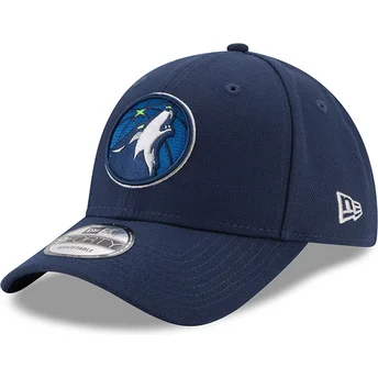 New Era Curved Brim 9FORTY The League Minnesota Timberwolves NBA Navy Blue Adjustable Cap