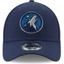 marineblaue-verstellbare-curved-cap-9forty-the-league-der-minnesota-timberwolves-nba-von-new-era