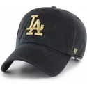 mutzen-gebogen-schwarz-verstellbares-band-oro-der-los-angeles-dodgers-mlb-von-47-brand