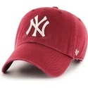 47-brand-mlb-clean-up-new-york-yankees-kappe-mit-gebogenem-schirm-in-kardinalrot