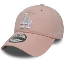 verstellbare-rosa-kappe-mit-gebogenem-schirm-9twenty-essential-packable-der-los-angeles-dodgers-mlb-von-new-era