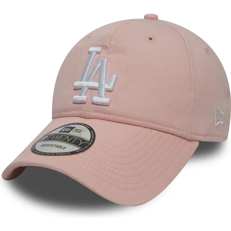 mutzen-gebogen-rosa-verstellbares-band-9twenty-essential-packable-der-los-angeles-dodgers-mlb-von-new-era