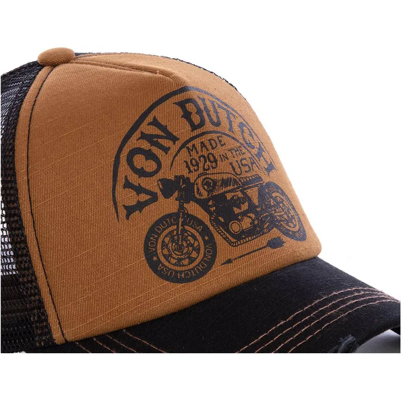 gorra-trucker-marron-y-negra-crew6-de-von-dutch