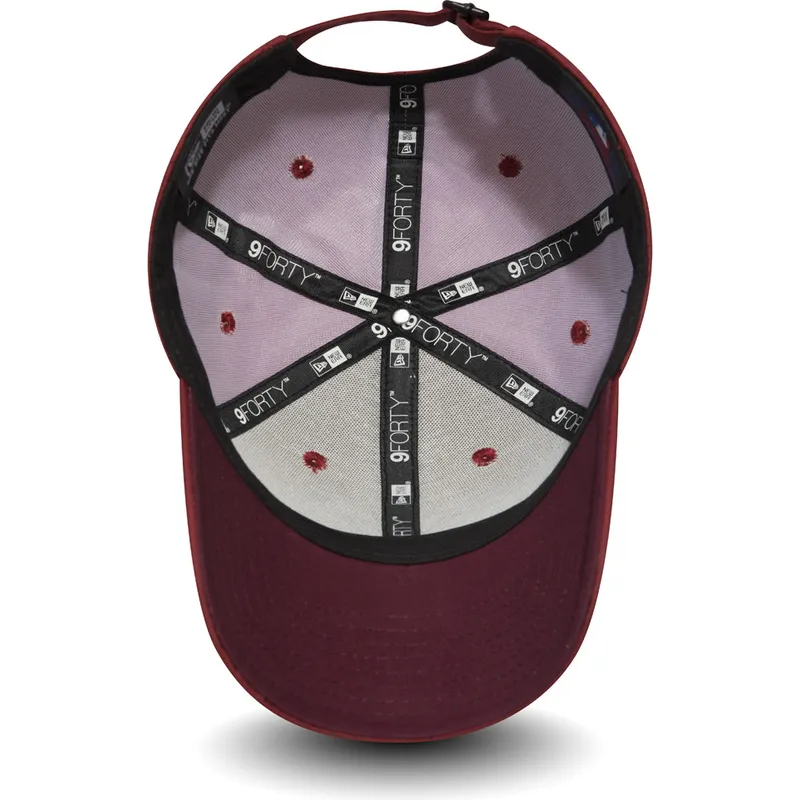 mutzen-gebogen-rot-verstellbares-band-granate-negro-9forty-ripstop-der-new-york-yankees-mlb-von-new-era