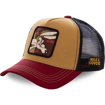 Gorra trucker marrón, negra y roja Coyote COY2 Looney Tunes de Capslab