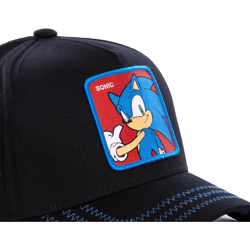 mutzen-gebogen-schwarz-snapback-sonic-sonic-the-hedgehog-von-capslab