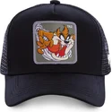 capslab-tasmanian-devil-taz3-looney-tunes-black-trucker-hat