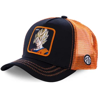 Trucker-Cap schwarz und orange Son Goku Super Saiyan GO3 Dragon Ball von Capslab