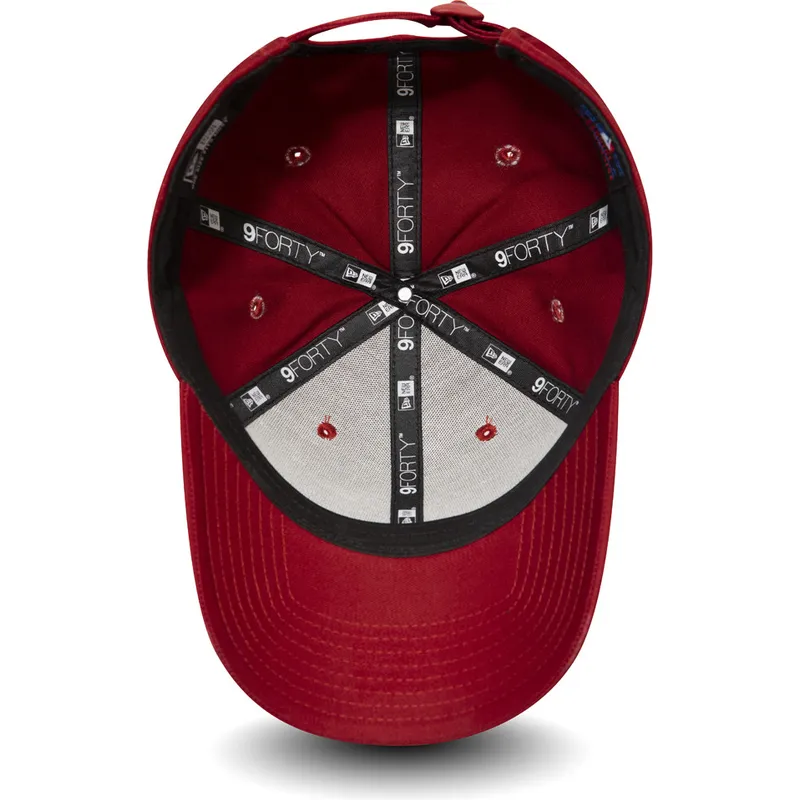 mutzen-gebogen-rot-verstellbares-band-negro-9forty-essential-der-new-york-yankees-mlb-von-new-era