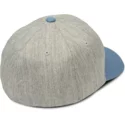 volcom-curved-brim-vintage-blau-full-stone-xfit-fitted-cap-grau-mit-blauem-schirm