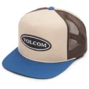 volcom-sand-brown-logger-cheese-trucker-cap-braun-mit-blauem-schirm