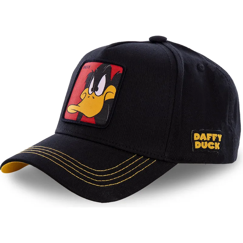 mutzen-gebogen-schwarz-snapback-duffy-duck-looney-tunes-von-capslab mutzen-gebogen-schwarz-snapback-duffy-duck-looney-tunes-von-capslab