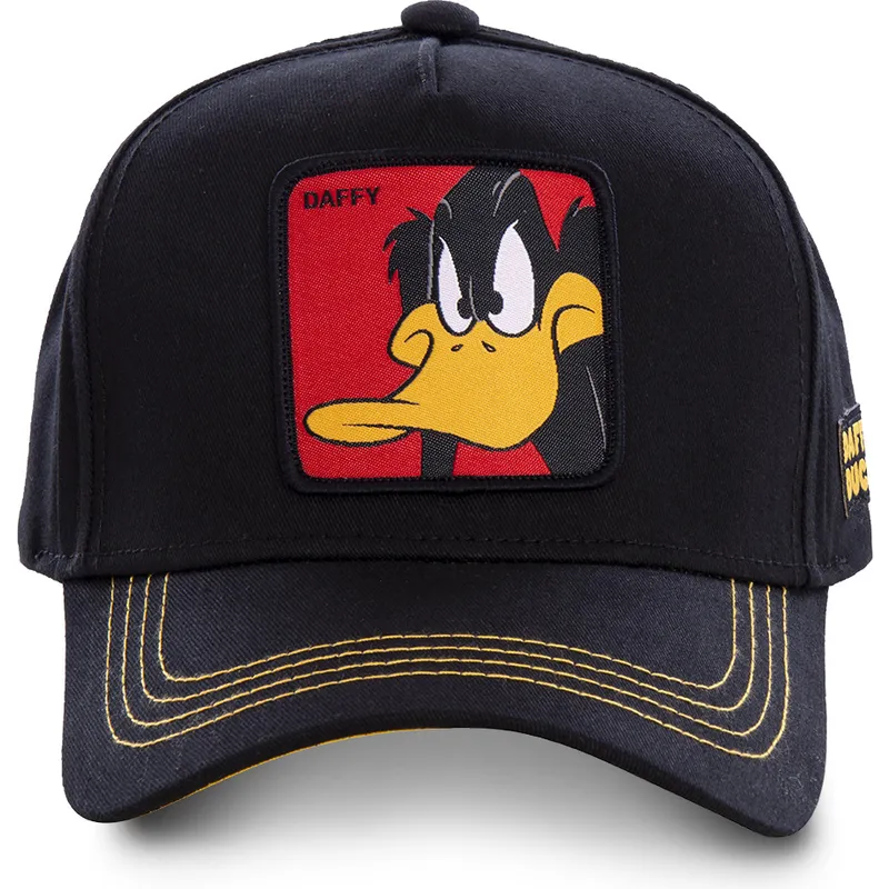 mutzen-gebogen-schwarz-snapback-duffy-duck-looney-tunes-von-capslab mutzen-gebogen-schwarz-snapback-duffy-duck-looney-tunes-von-capslab