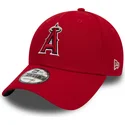 rote-verstellbare-gebogene-9forty-the-league-kappe-der-los-angeles-angels-mlb-von-new-era
