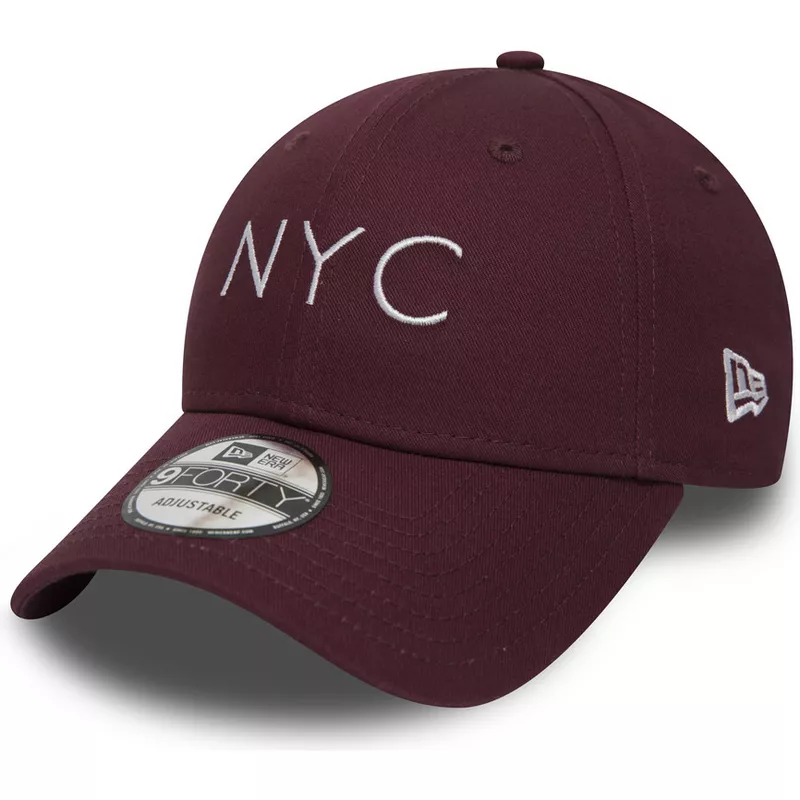 casquette-courbee-grenat-ajustable-9forty-essential-nyc-new-era