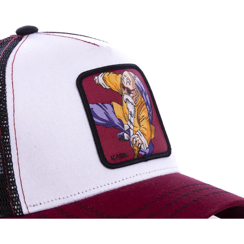 trucker-cap-weiss-schwarz-und-rot-master-roshi-kam7-dragon-ball-von-capslab