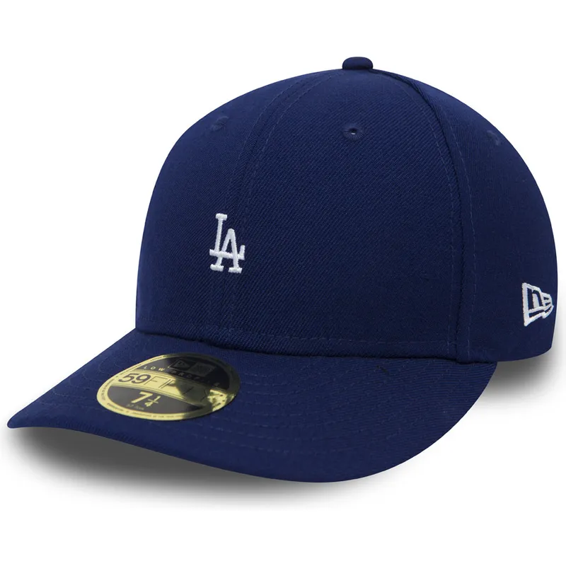 mutzen-flach-blau-angepasst-59fifty-low-profile-mini-der-los-angeles-dodgers-mlb-von-new-era