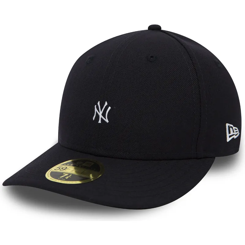mutzen-flach-schwarz-angepasst-59fifty-low-profile-mini-der-new-york-yankees-mlb-von-new-era