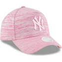 mutzen-gebogen-rosa-snapback-ajustable-9forty-a-frame-engineered-fit-der-new-york-yankees-mlb-von-new-era