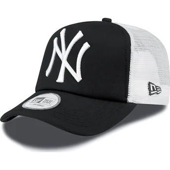 mutzen-gebogen-schwarz-snapback-clean-a-frame-der-new-york-yankees-mlb-von-new-era