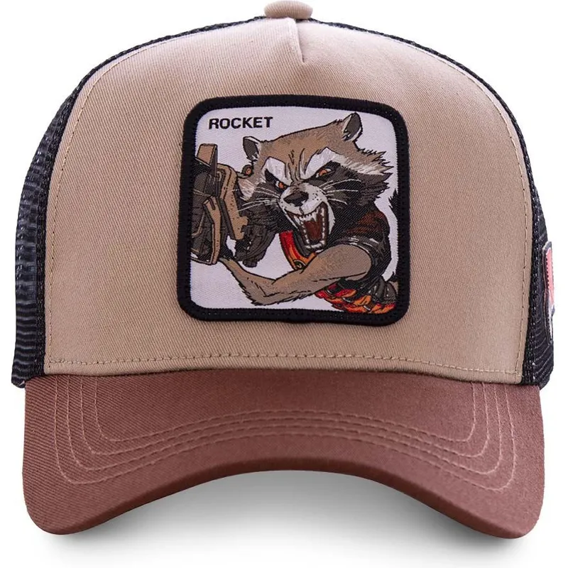 mutzen-gebogen-braun-snapback-rocket-raccoon-marvel-comics-von-capslab