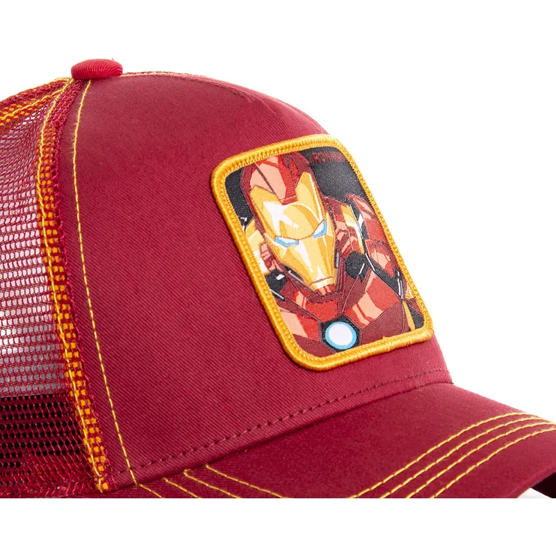 mutzen-gebogen-rot-snapback-iron-man-marvel-comics-von-capslab mutzen-gebogen-rot-snapback-iron-man-marvel-comics-von-capslab