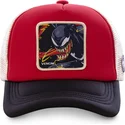 venom-ven4m-marvel-comics-capslab-rote-weisse-und-schwarze-trucker-kappe