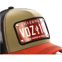 von-dutch-braune-schwarze-und-orangefarbene-trucker-kappe-mit-arizona-plakette-ari2