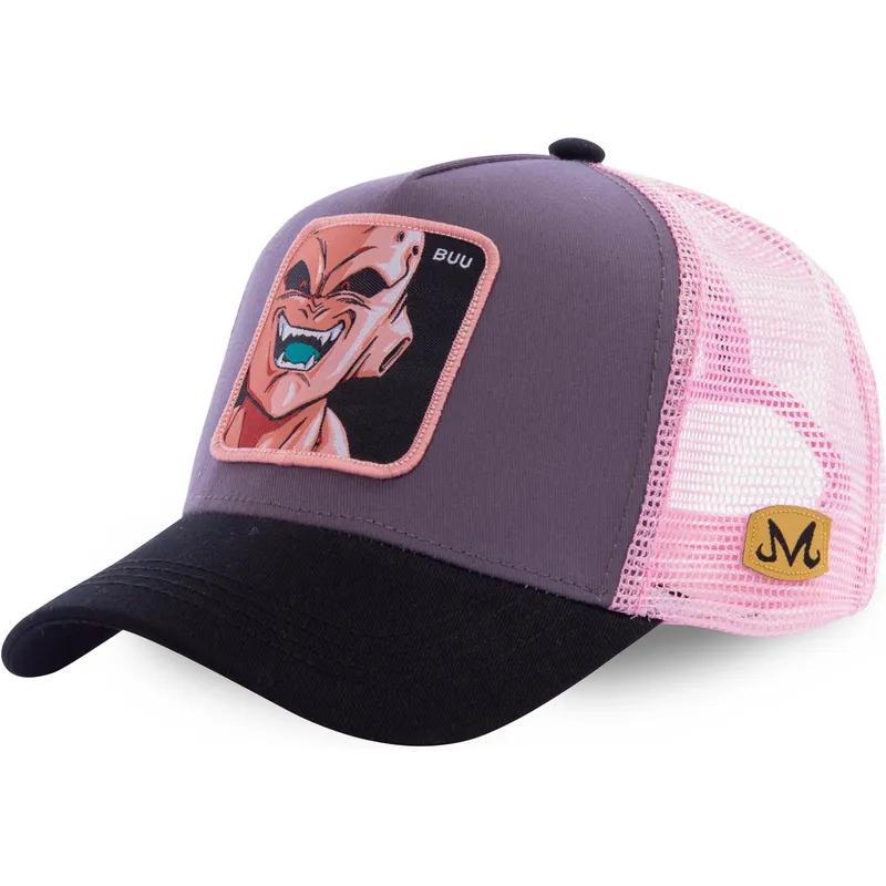 mutzen-gebogen-grau-snapback-kid-buu-dragon-ball-von-capslab mutzen-gebogen-grau-snapback-kid-buu-dragon-ball-von-capslab