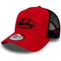new-era-oval-script-a-frame-rote-und-schwarze-trucker-kappe