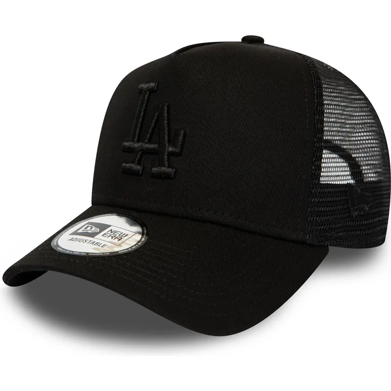 mutzen-gebogen-schwarz-snapback-league-essential-a-frame-der-los-angeles-dodgers-mlb-von-new-era