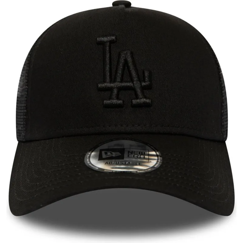 mutzen-gebogen-schwarz-snapback-league-essential-a-frame-der-los-angeles-dodgers-mlb-von-new-era